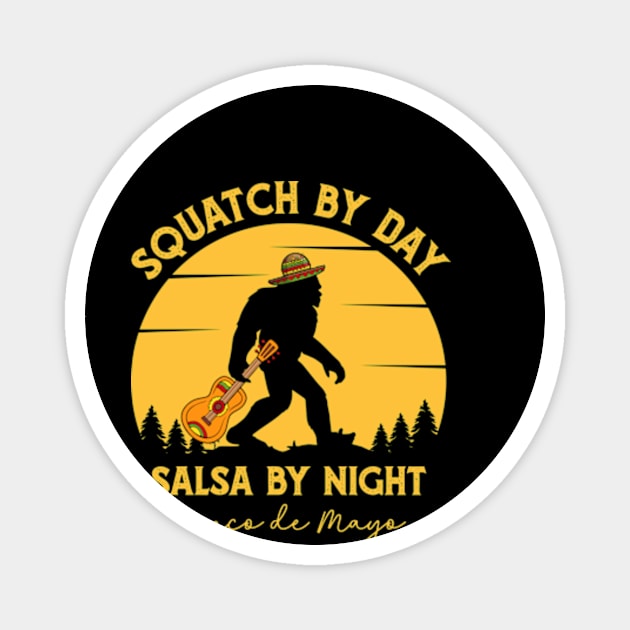 Cinco de Mayo Bigfoot Sasquatch Magnet by Teesparo